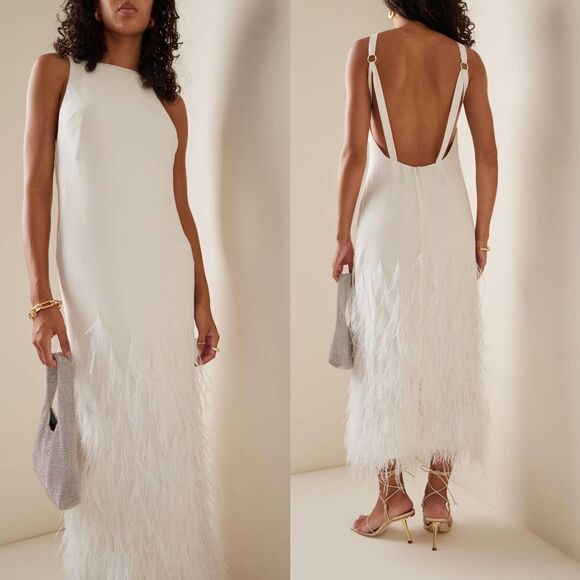 Cult Gaia AJA feather Gown US4 - Picture 7 of 12
